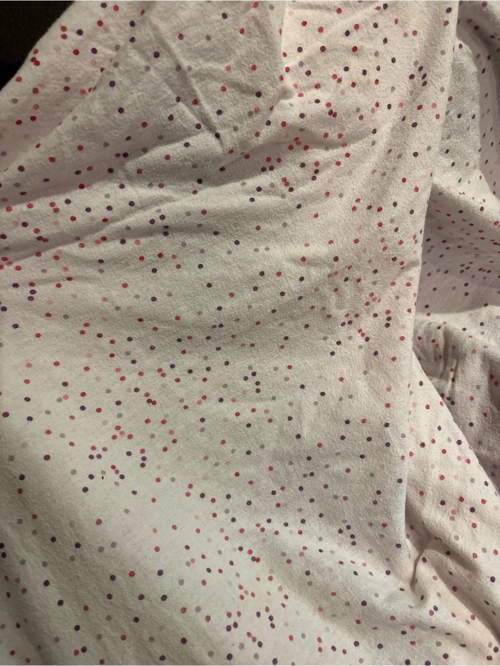 100% Cotton Pink Purple Polka Dot Flannel Sheets Twin
